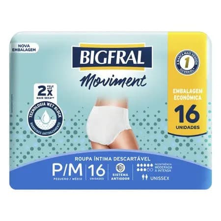 FRALDA BIGFRAL MOVIMENT UNISSEX P/M 4X16