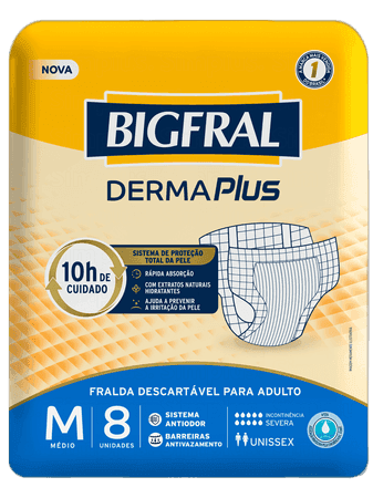 FRALDA BIGFRAL DERMA PLUS M 8X8