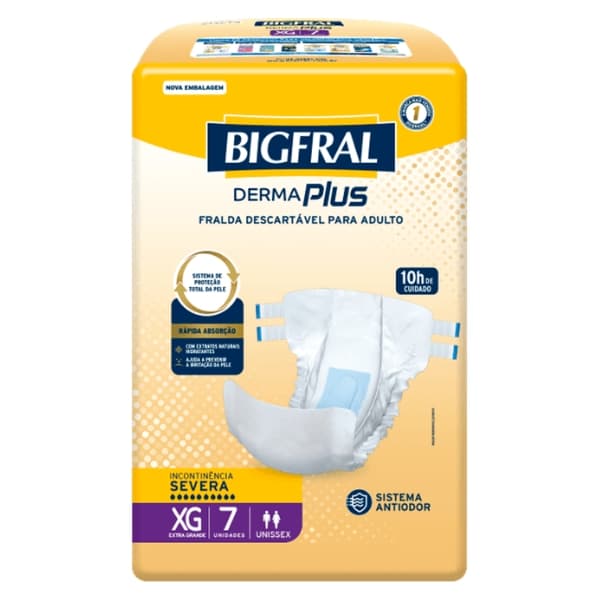 FRALDA BIGFRAL DERMA PLUS XG 8X7