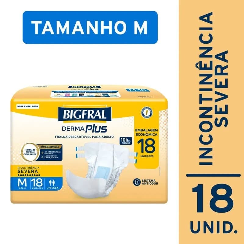 FRALDA BIGFRAL DERMA PLUS ECON M 4X18 