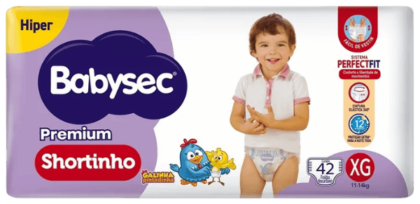 FRALDA BABYSEC HIPER SHORT PREMIUM XG 2X42
