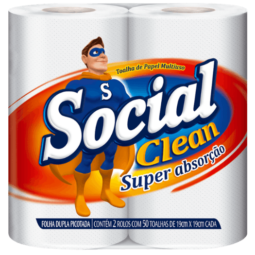 PAPEL TOALHA SOCIAL CLEAN 50 FOLHAS 12X2