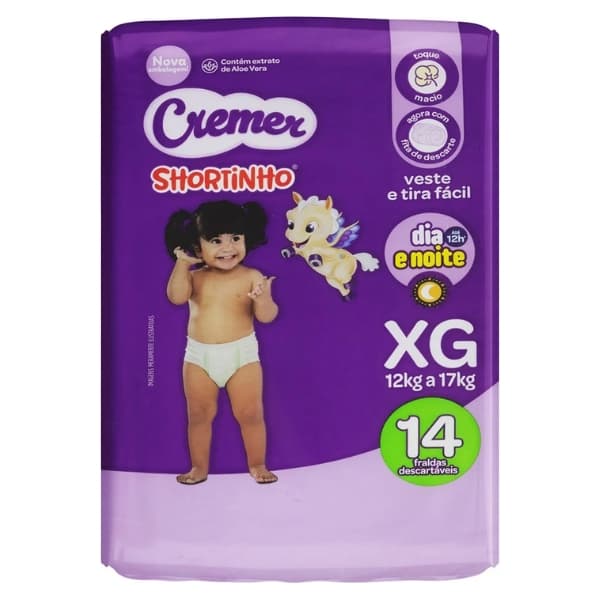 FRALDA CREMER SHORTINHO JUMBINHO XG 8X14