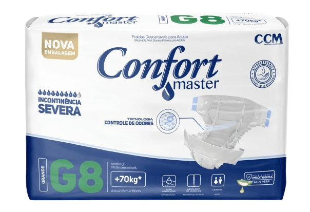 FRALDA CONFORT MASTER REGULAR G 8X8 UN