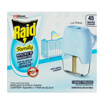 RAID APARELHO + 1 REFIL LIQUIDO FAMILY