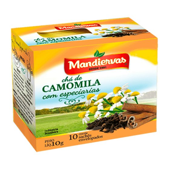 CHA MANDIERVAS CAMOMILA COM ESPECIARIAS 10GR