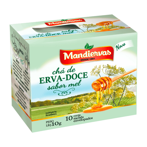 CHA MANDIERVAS ERVA DOCE SABOR MEL 10GR