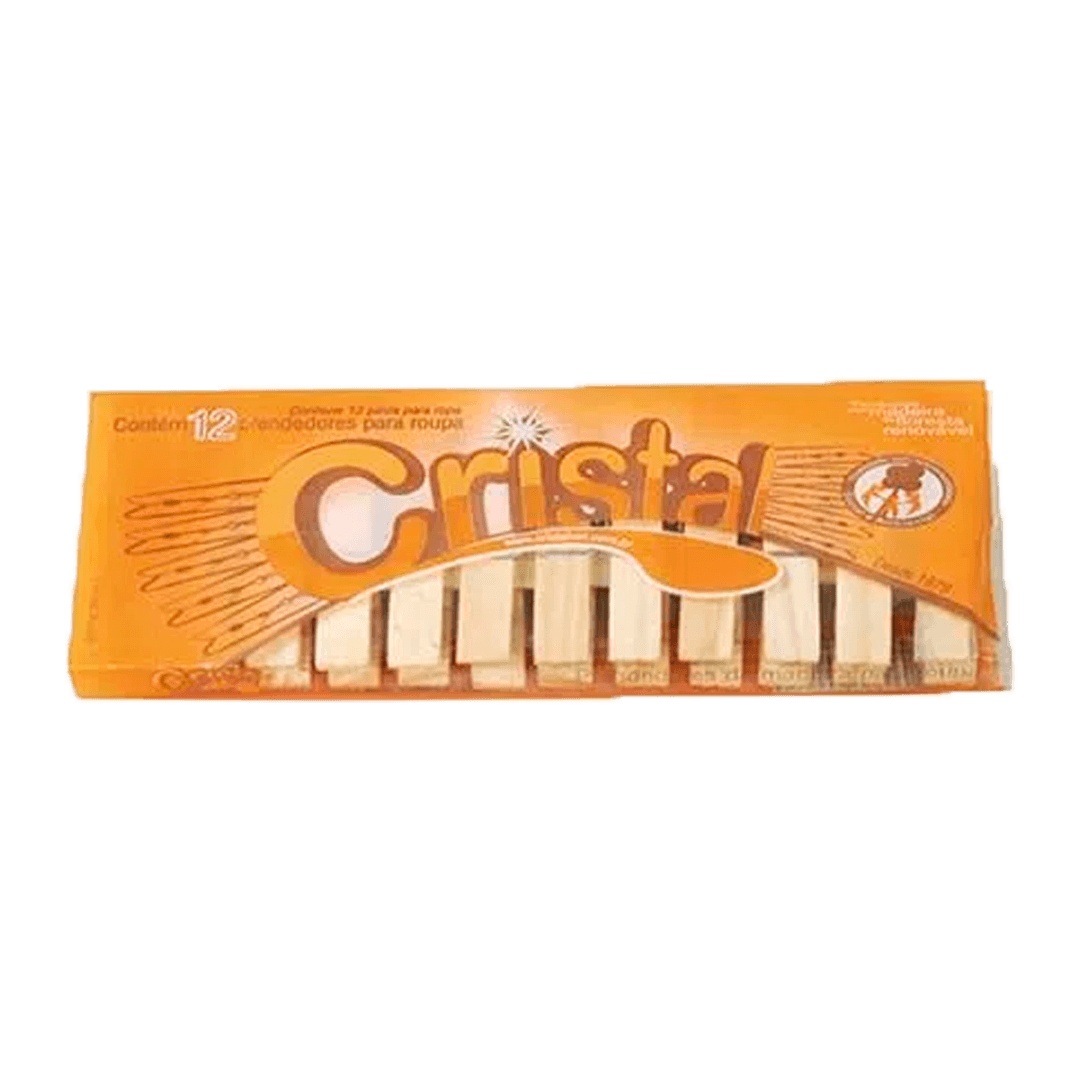 PRENDEDOR DE ROUPA CRISTAL MADEIRA 12 UN