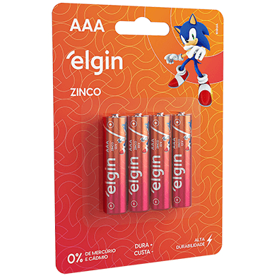 PILHA ELGIN ZINCO AAA BLISTER 4 UN