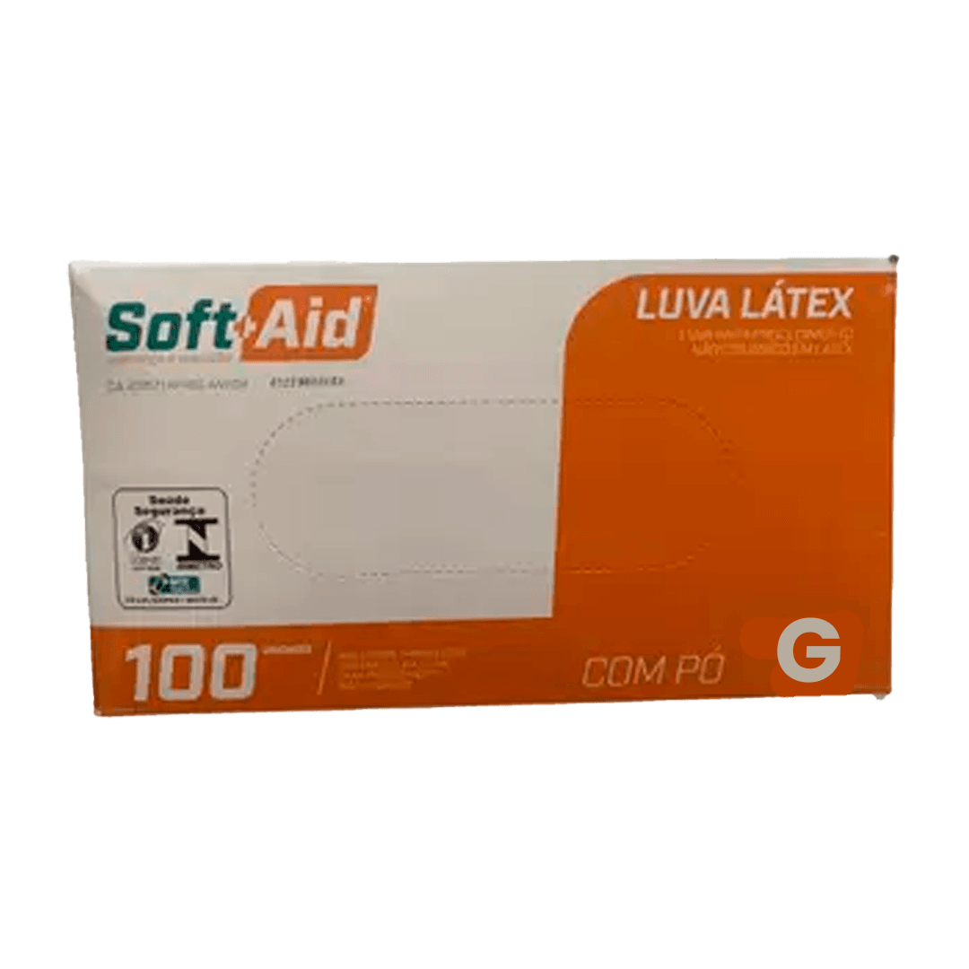 LUVA PROCED SOFTAID LATEX  G 100 UN