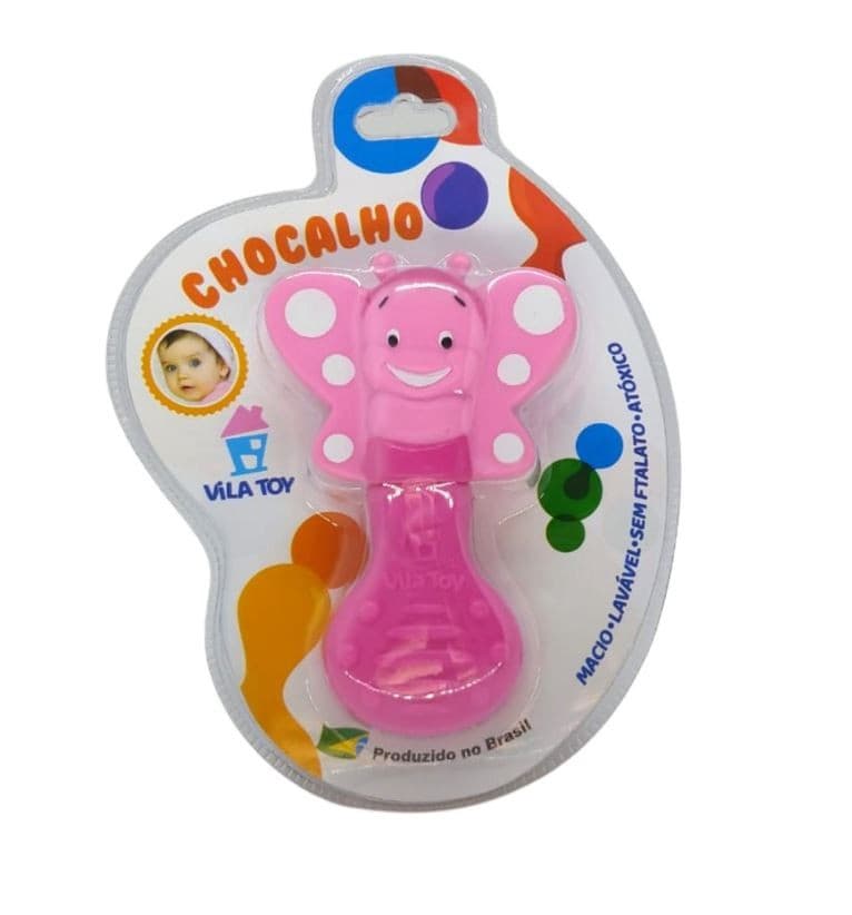 CHOCALHO VILA TOY ABELHA ROSA REF 911