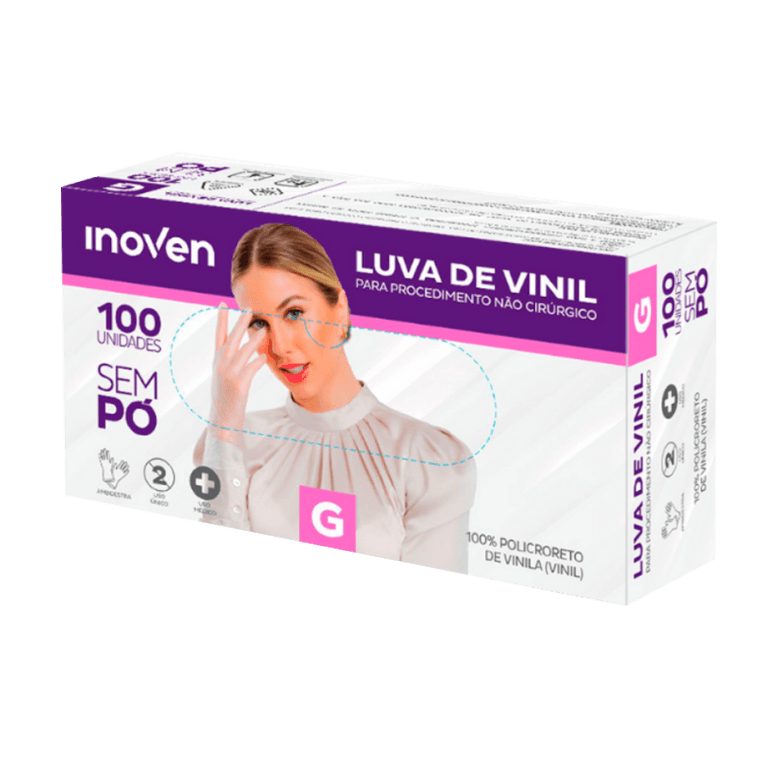 LUVA INOVEN VINIL S-PO G 100 UN