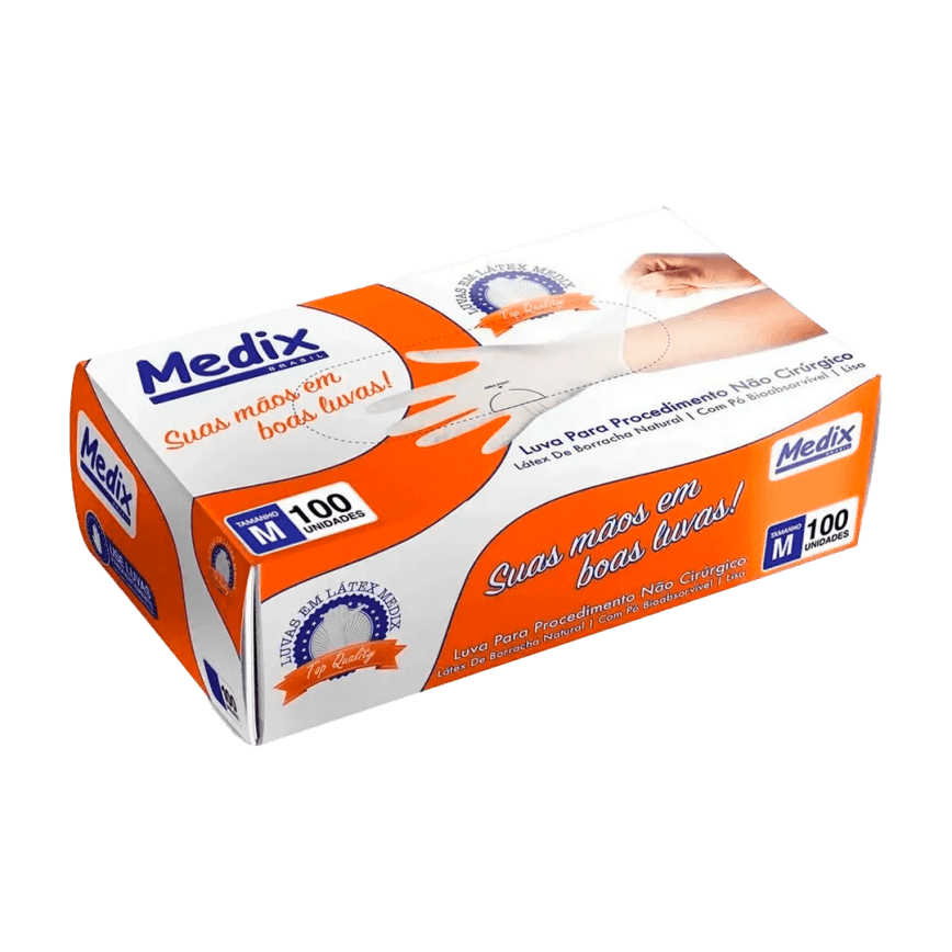 LUVA PROCED MEDIX BRASIL LATEX  M 100 UN