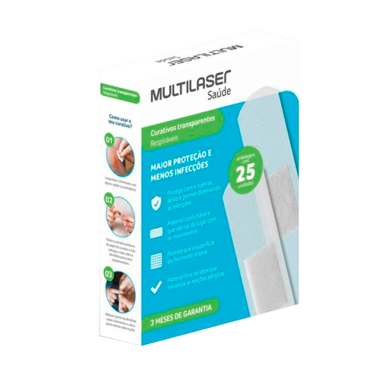 CURATIVO MULTILASER TRANSP 25 UN HC493